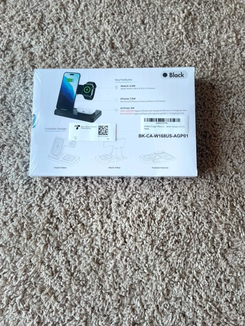 3-in-1 Wireless Charging Station - Black